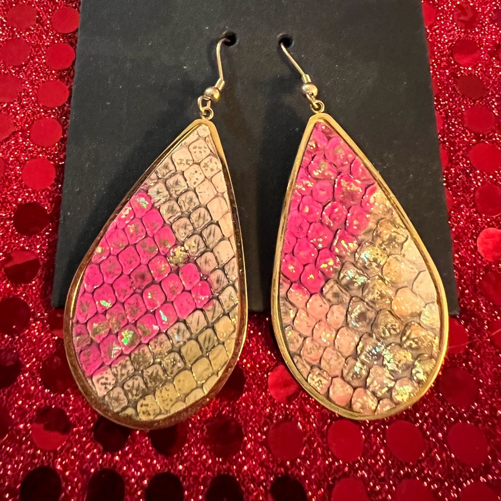 Rustic Cuff Teardrop Earrings